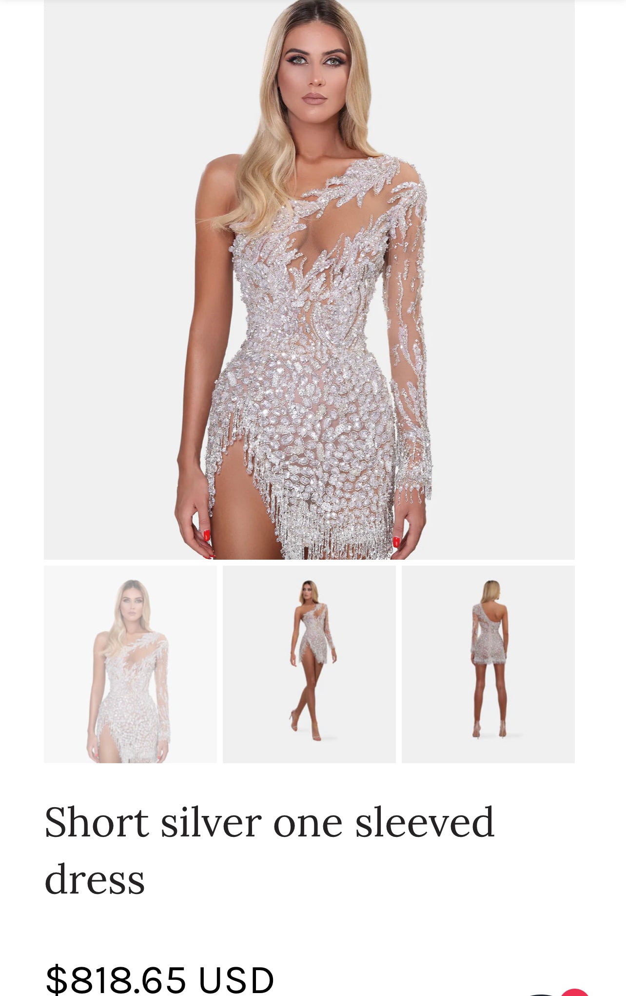 Diamond Short One Sleeve Dress