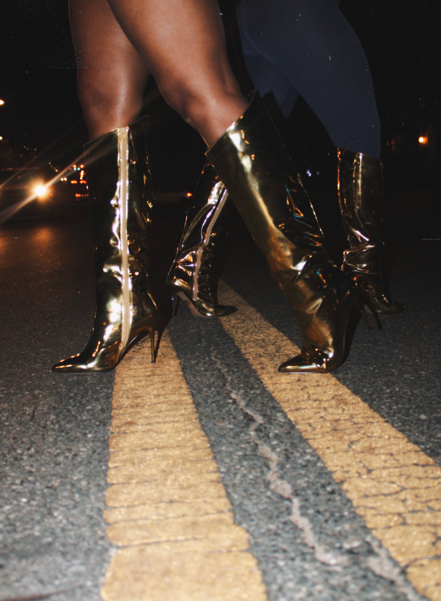 Metallic Gold Boots